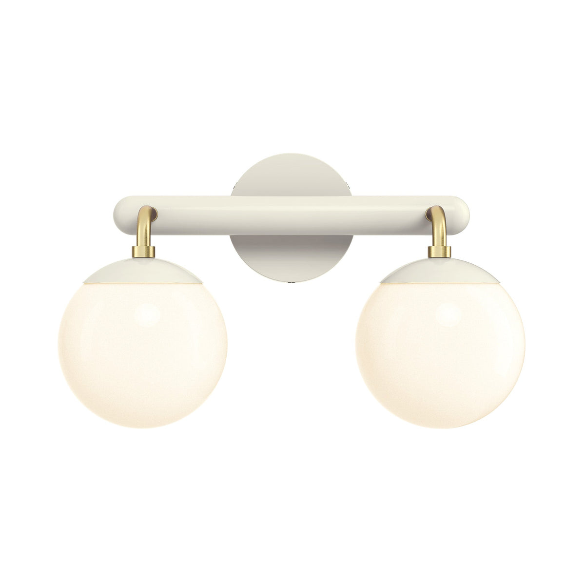 2-Light Globe Vanity Wall Sconce Frosted Opal Glass Bathroom Bedroom — product view 7