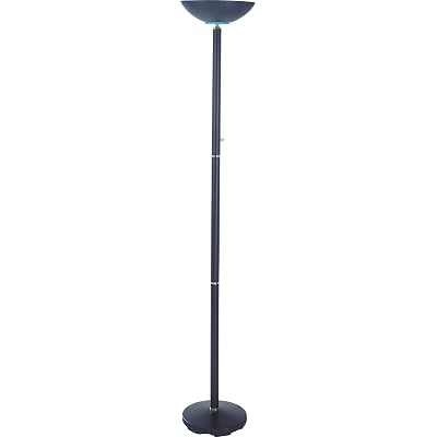 Palacial Black Finish Metal Torchiere Floor Lamp – 3033BK — product view 1