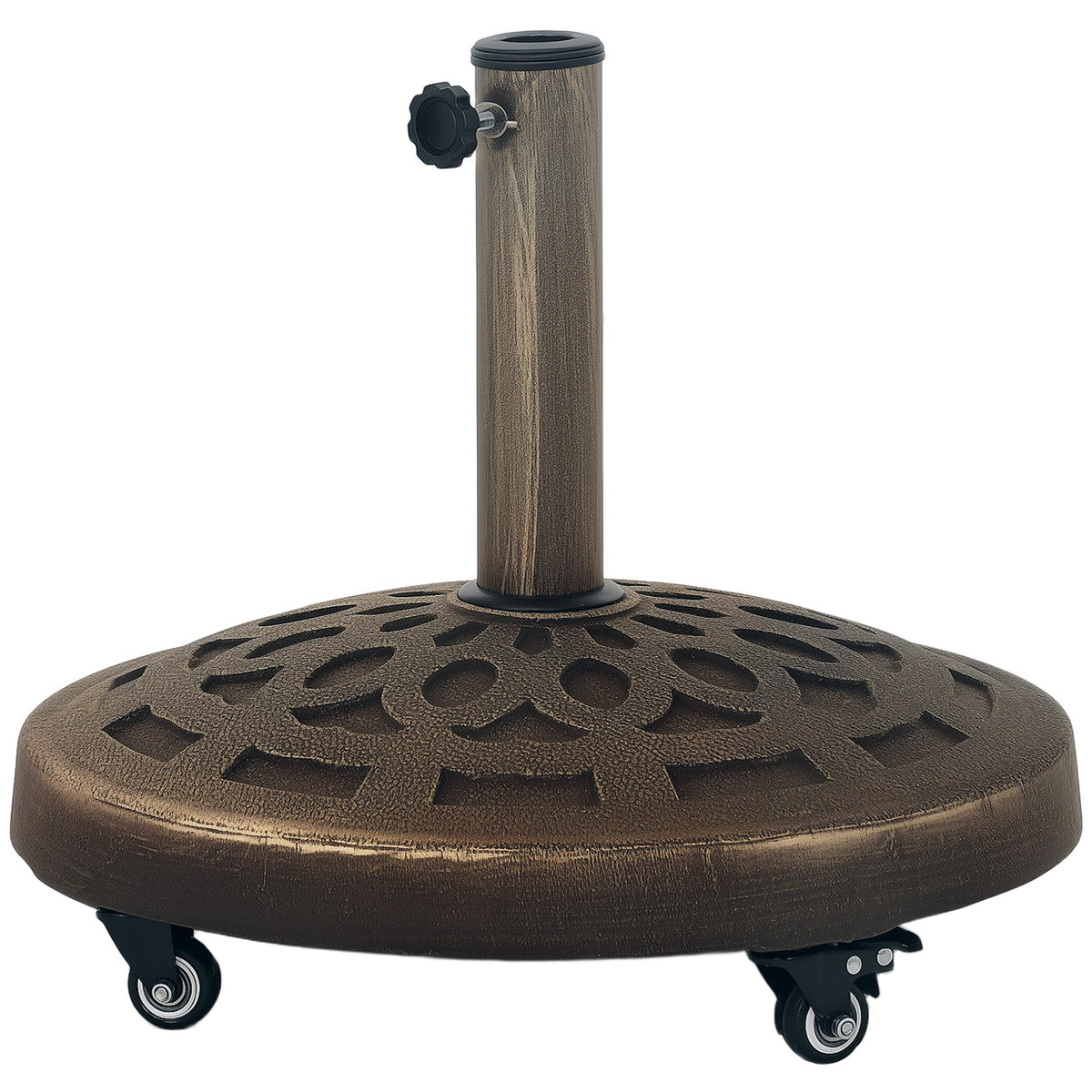 46 lbs Patio Umbrella Base with Wheels, Bronze — product view 2