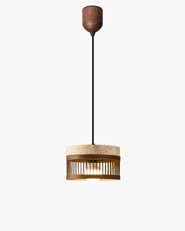 WOMO Cylinder Travertine Pendant Light-WM3100 — product view 1