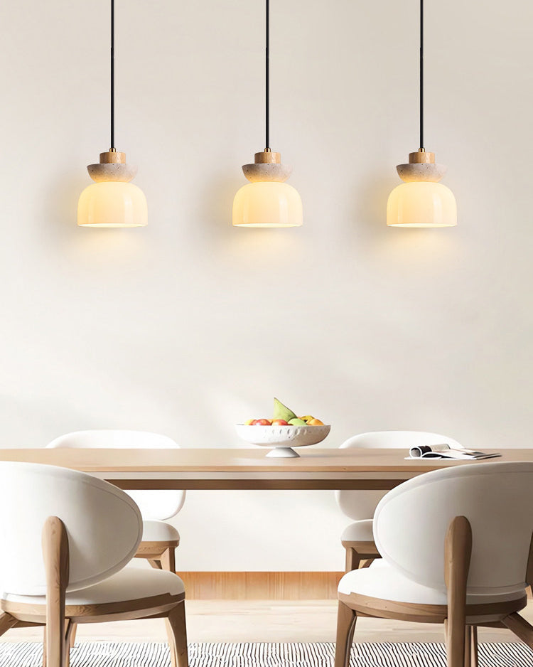 WOMO Travertine Glass Globe Pendant Light - WM3105 — product view 5