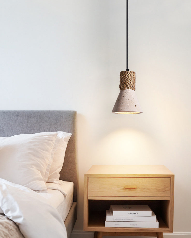 WOMO Travertine Cone Pendant Light - WM3106 — product view 3