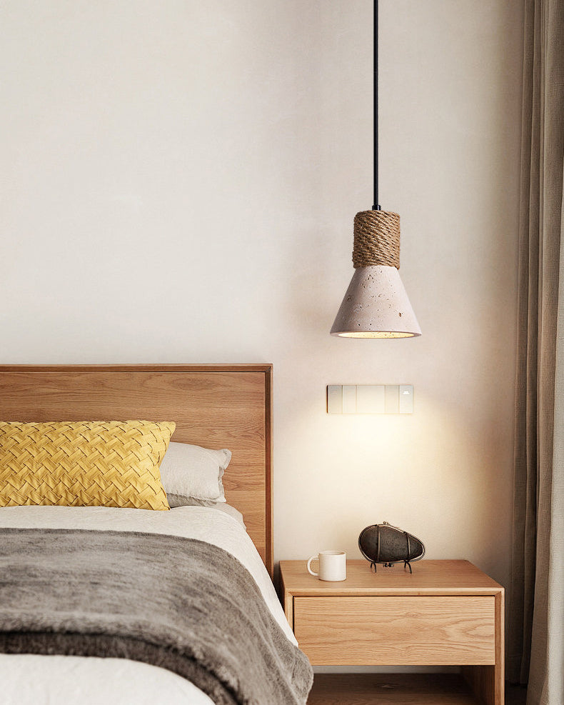 WOMO Travertine Cone Pendant Light - WM3106 — product view 6