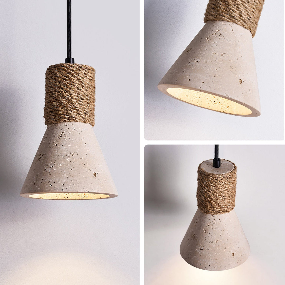 WOMO Travertine Cone Pendant Light - WM3106 — product view 7