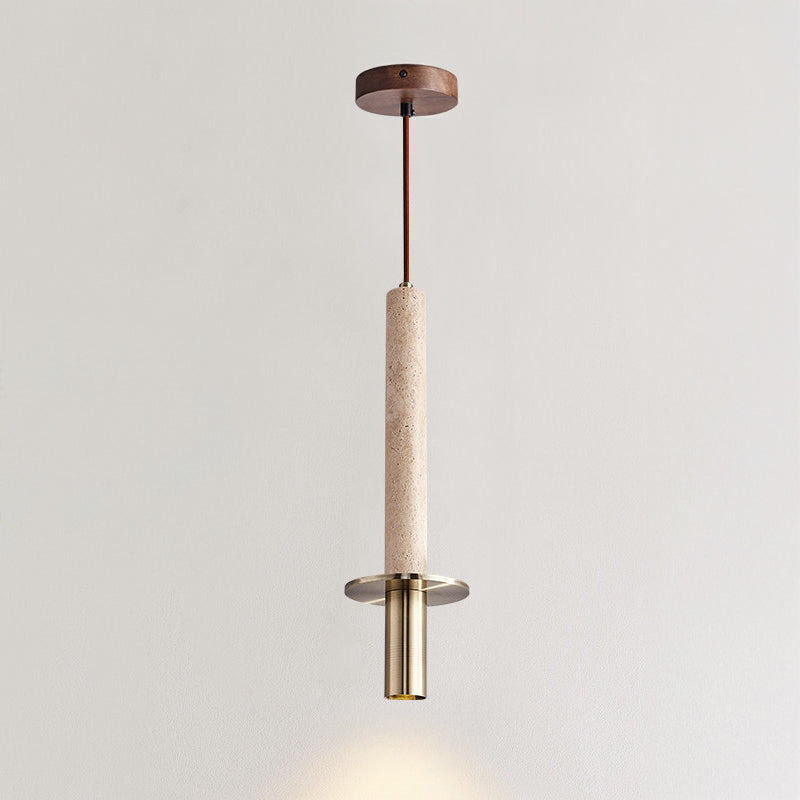 WOMO Travertine Long Cylinder Pendant Light - WM3110 — product view 1