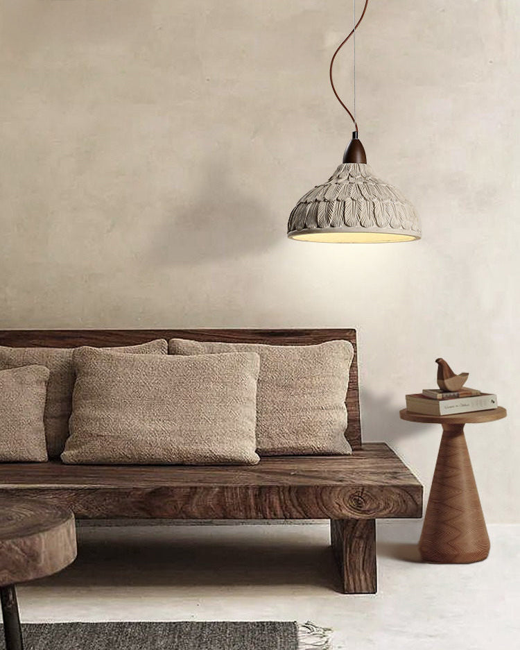 WOMO Engraving Dome Cement Pendant Light-WM3114 — product view 5