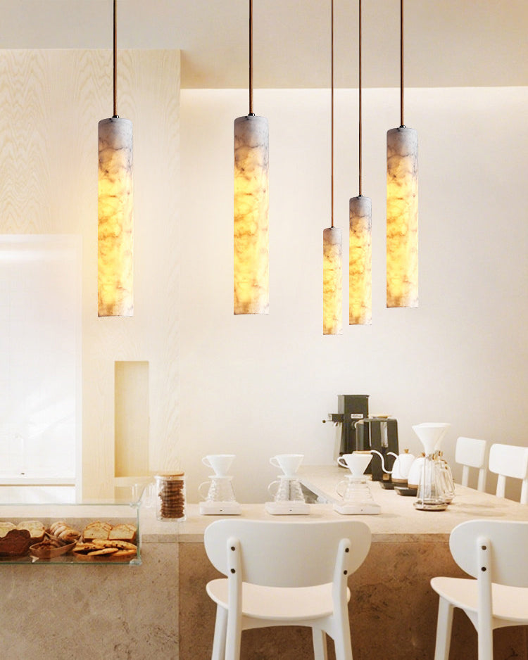 WOMO Cylinder Alabaster Pendant Light-WM3115 — product view 4