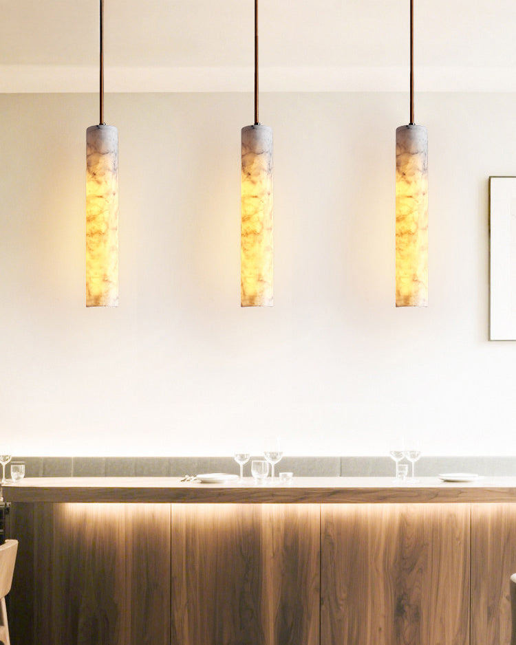 WOMO Cylinder Alabaster Pendant Light-WM3115 — product view 5