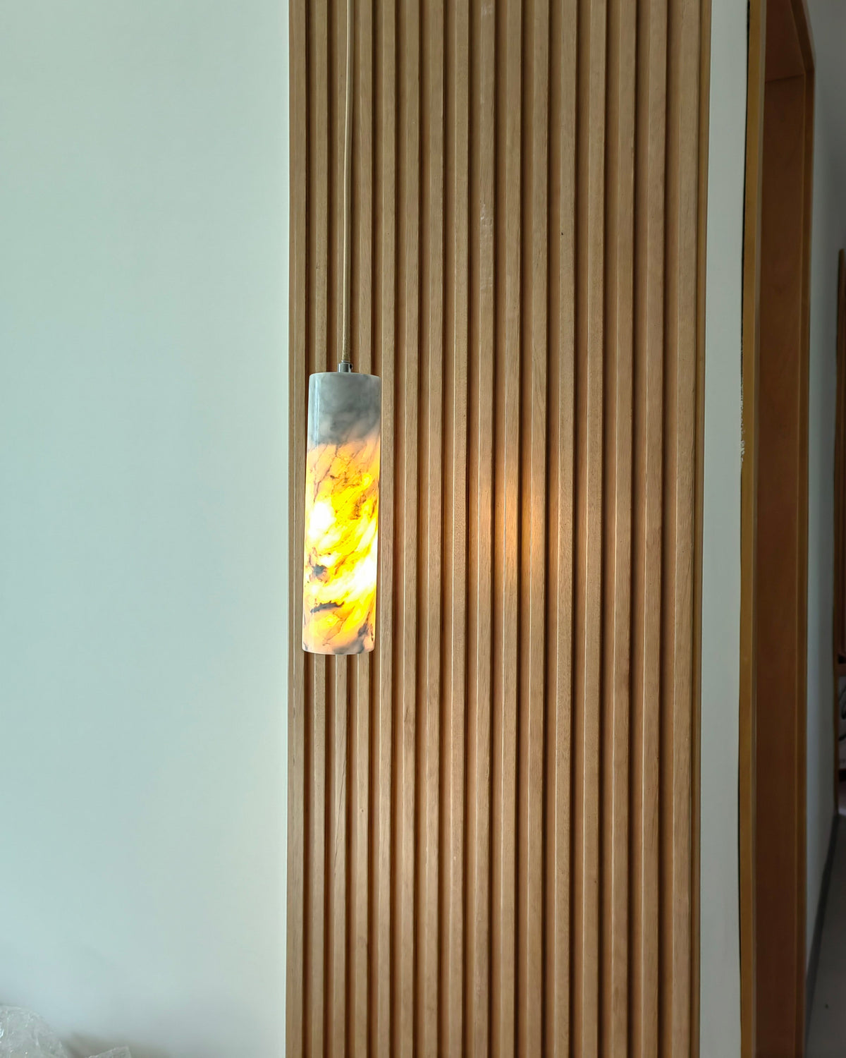 WOMO Cylinder Alabaster Pendant Light-WM3115 — product view 6