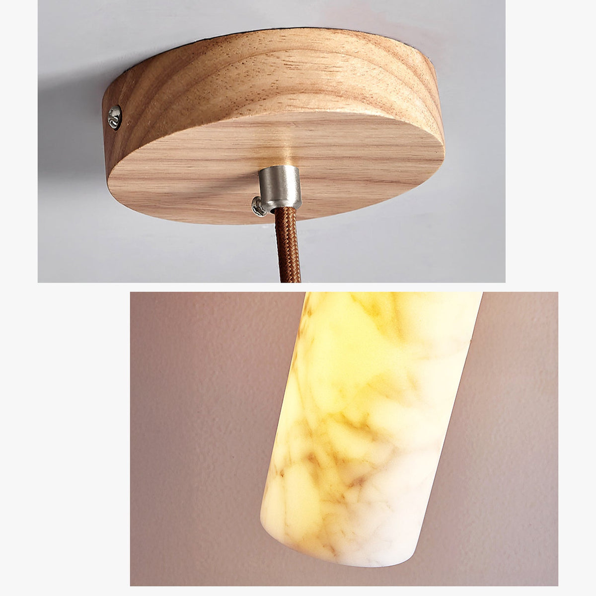 WOMO Cylinder Alabaster Pendant Light-WM3115 — product view 7