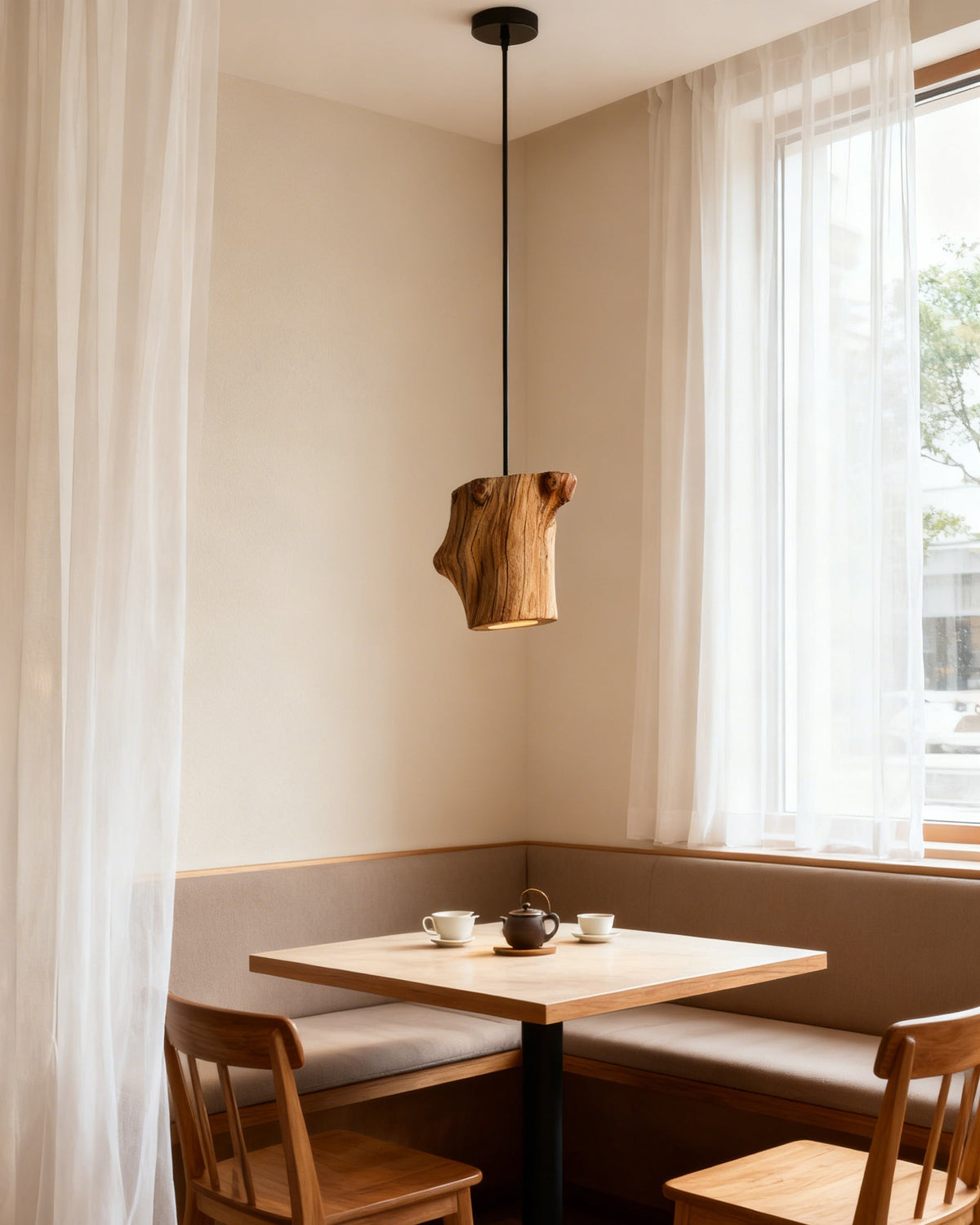 WOMO Natural Wood Pendant Light - WM3120 — product view 6