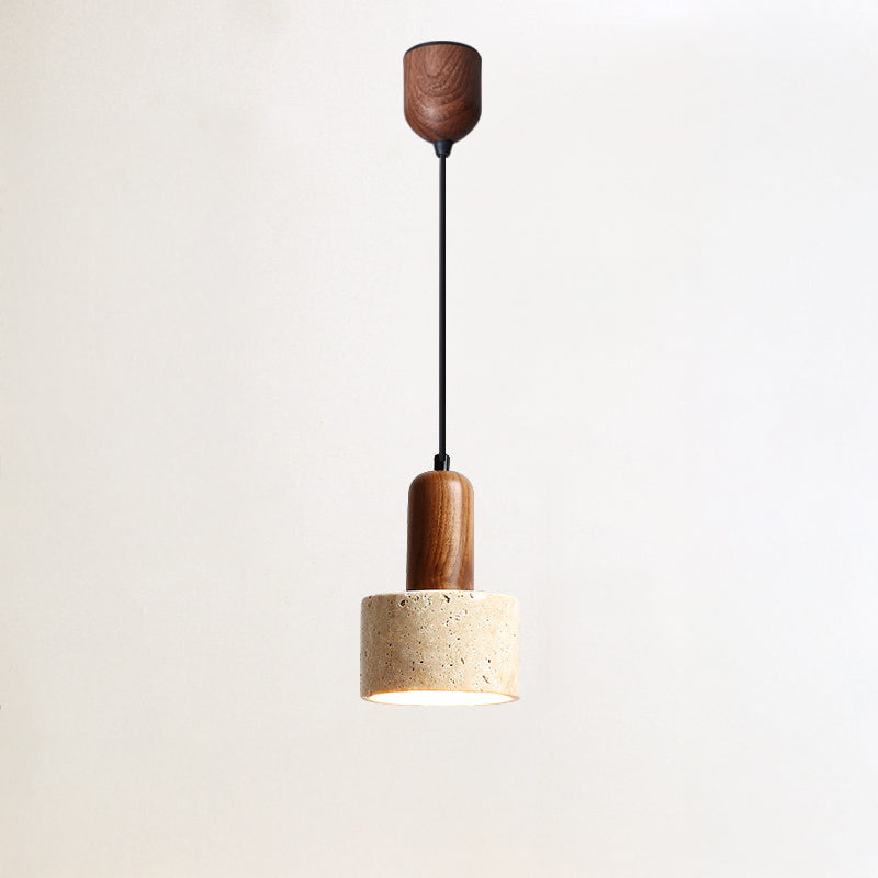 WOMO Travertine Drum Pendant Light - WM3121 — product view 1