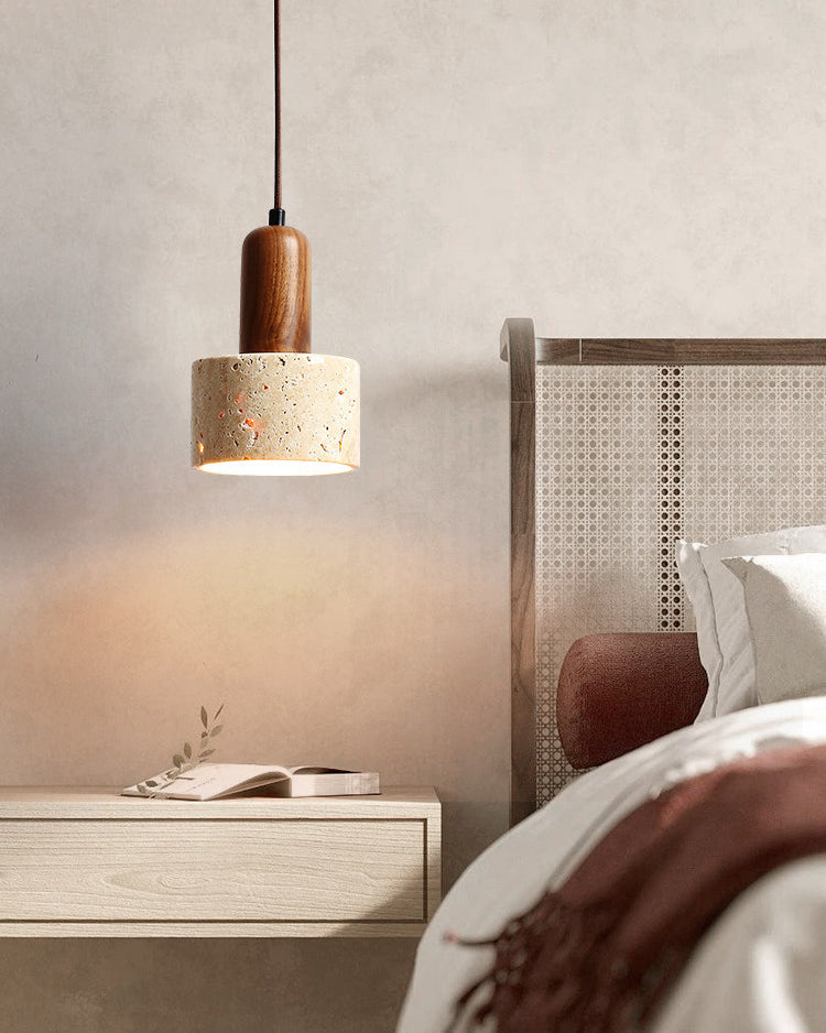 WOMO Travertine Drum Pendant Light - WM3121 — product view 4