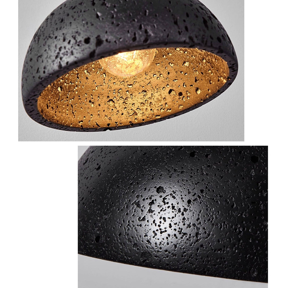 WOMO Black Travertine Cone Pendant Light - WM3122 — product view 7