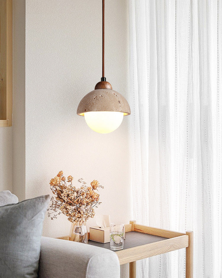 WOMO Travertine Globe Pendant Light - WM3125 — product view 3