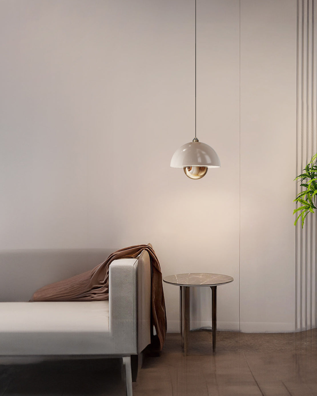 WOMO Contemporary Metal Dome Pendant Light - WM3136 — product view 4