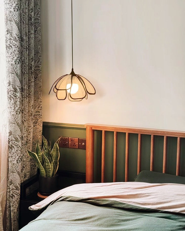 WOMO Flower Shape Fabric Pendant Light-WM3151 — product view 4