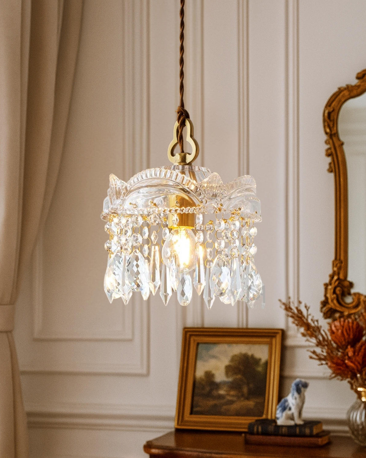 WOMO Crystal Fringe Pendant Light-WM3153 — product view 5