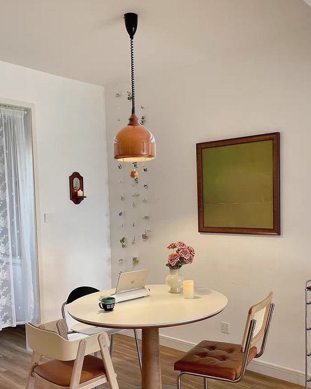 WOMO Amber Glass Dome Pendant Light-WM3159 — product view 7