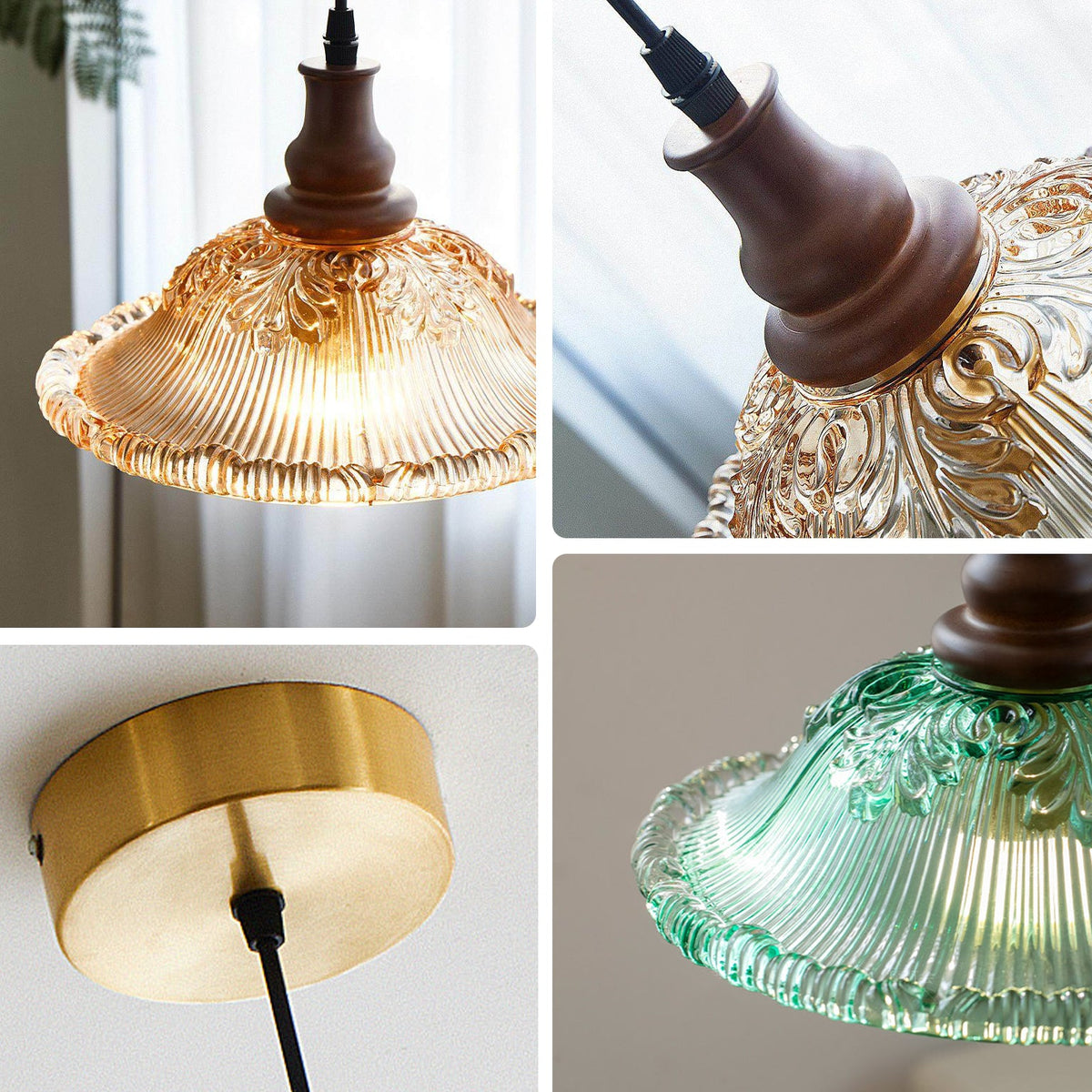 WOMO Glass Flower Rise and Fall Pendant Light-WM3160 — product view 7