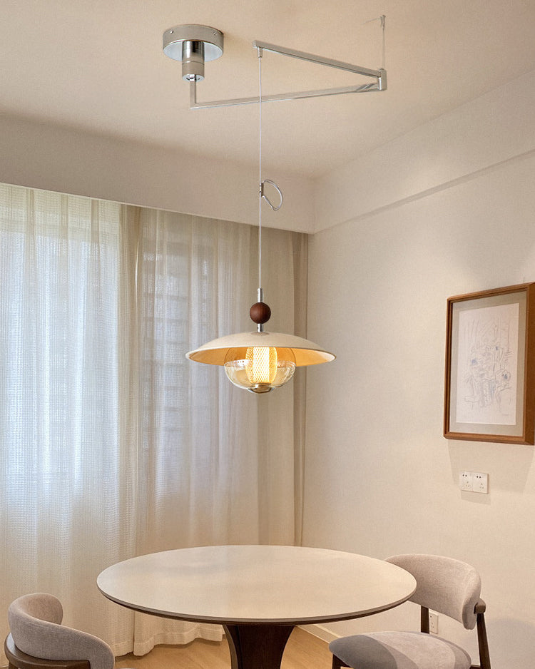 WOMO Glass Dome Swing Arm Pendant Light-WM3161 — product view 2