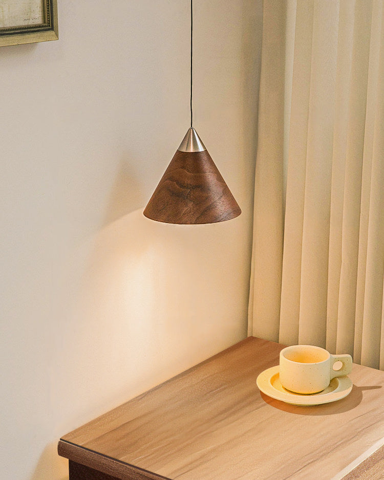 WOMO Walnut Cone Pendant Light-WM3167 — product view 4