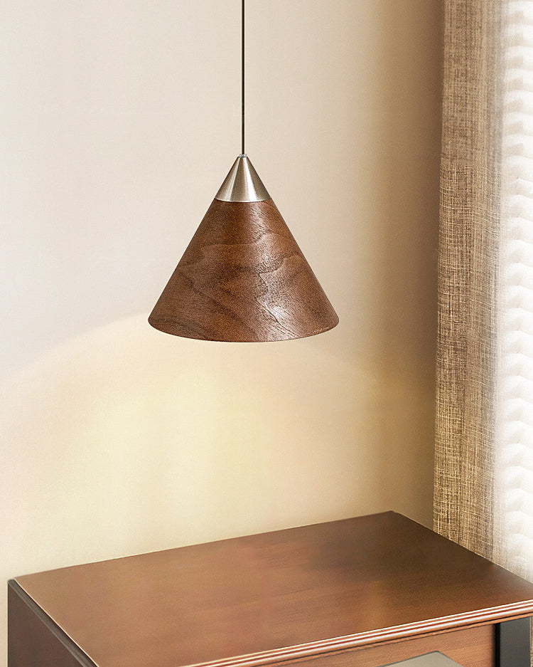 WOMO Walnut Cone Pendant Light-WM3167 — product view 5