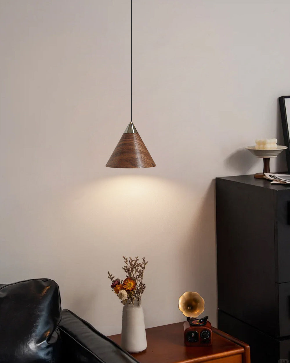 WOMO Walnut Cone Pendant Light-WM3167 — product view 7