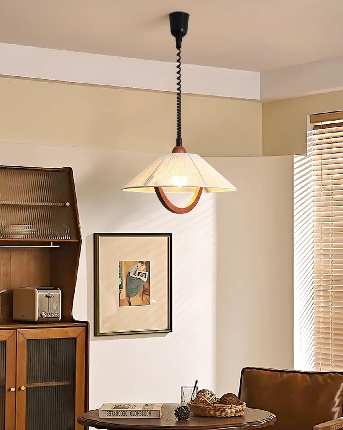 WOMO Fabric Umbrella Adjustable Pendant Light-WM3180 — product view 4