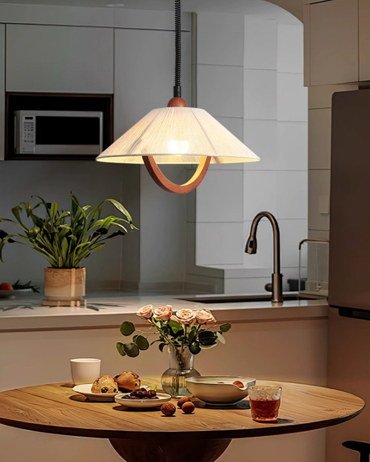 WOMO Fabric Umbrella Adjustable Pendant Light-WM3180 — product view 7