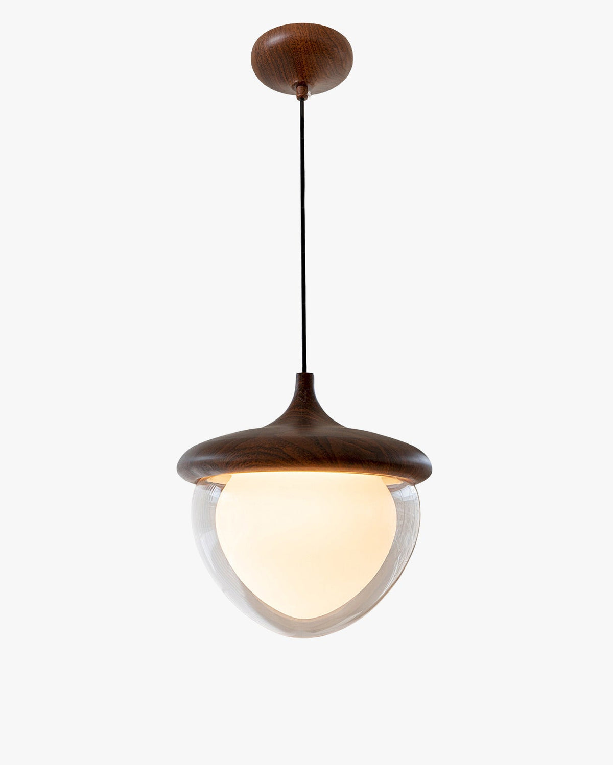 WOMO Walnut Glass Pinecone Pendant Light-WM3181 — product view 1