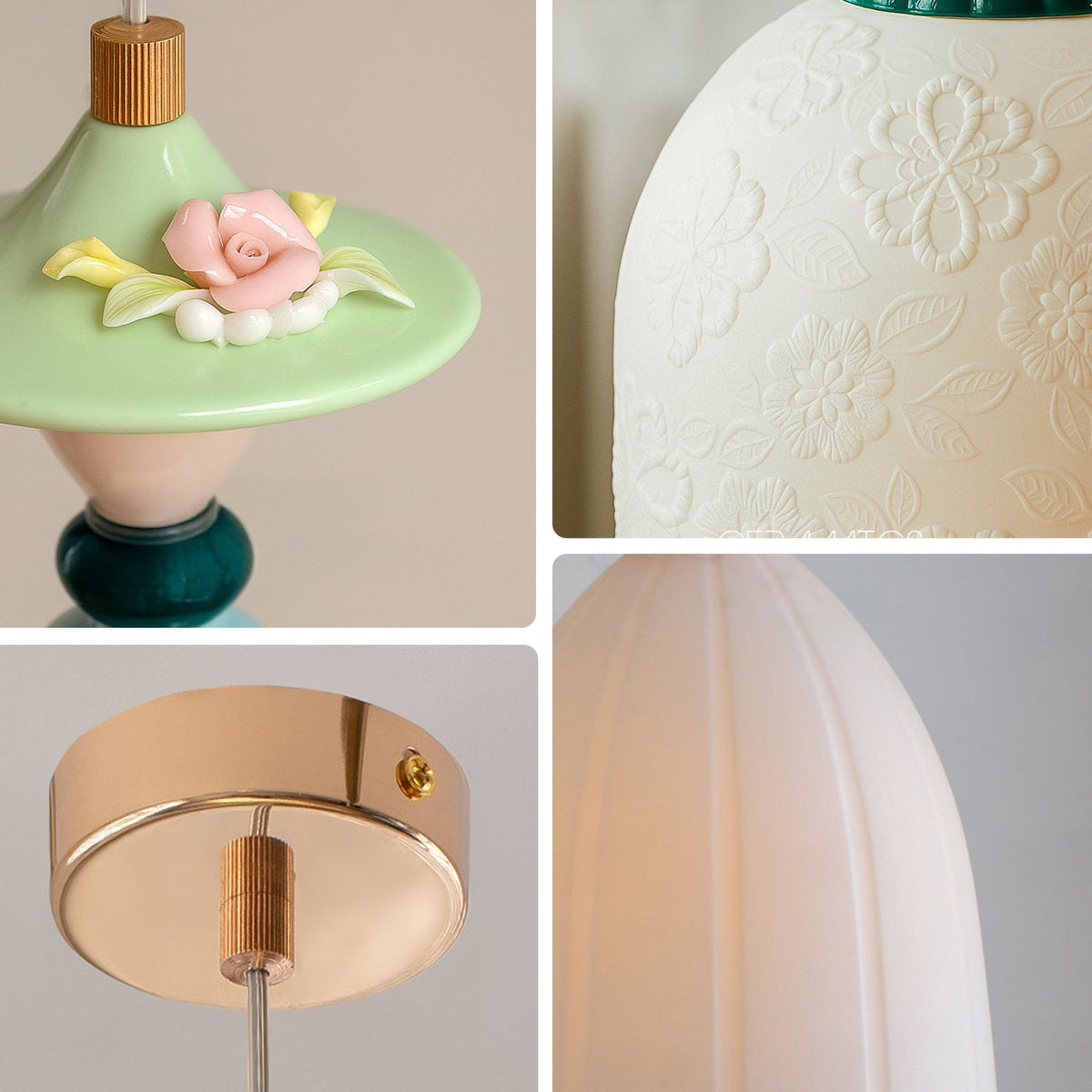 WOMO Modern Embossed Ceramic Pendant Light-WM3191 — product view 6