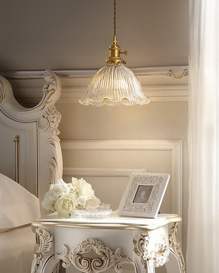 WOMO Transparent Glass Flower Pendant Light-WM3193 — product view 5