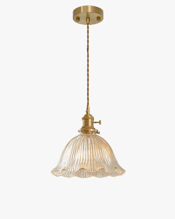 WOMO Transparent Glass Flower Pendant Light-WM3193 — product view 1