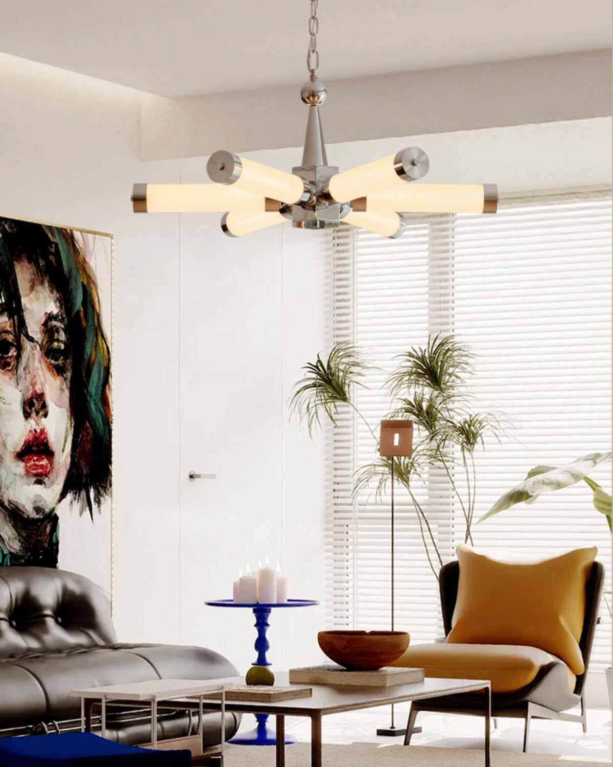 WOMO Chrome Multiple Tube Chandelier-WM3199 — product view 2