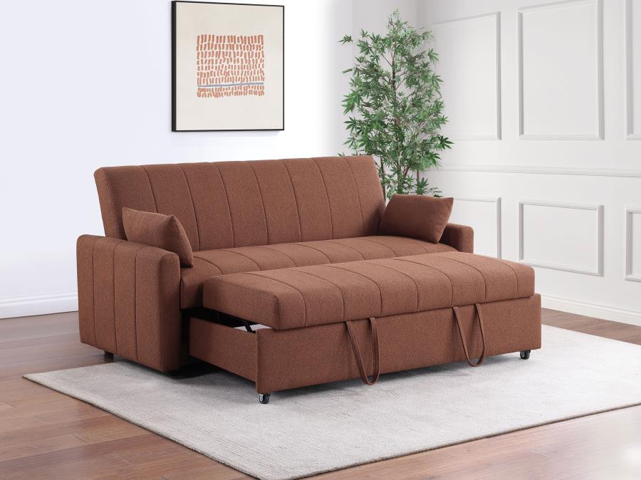 Coaster Portland Copper Boucle Fabric Fold Down Pop Up Sleeper Sofa Bed – 350145 — product view 2