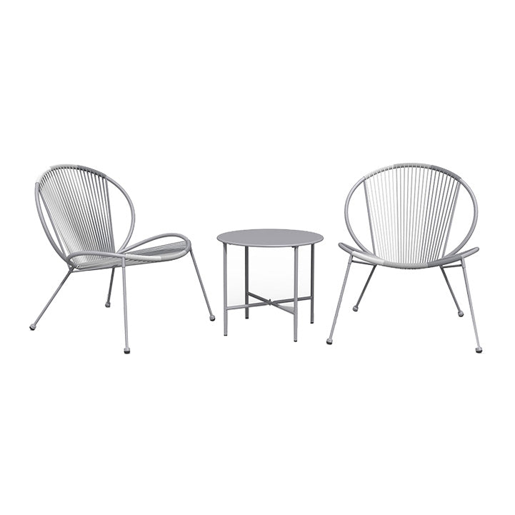 LOUNGE YARD 3 Piece Acapulco Steel Woven Rope Bistro Set with Coffee Table — product view 5