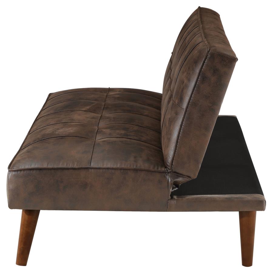 Jenson Dark Coffee Leatherette Convertible Futon Folding Sofa Bed – 360237 — product view 3