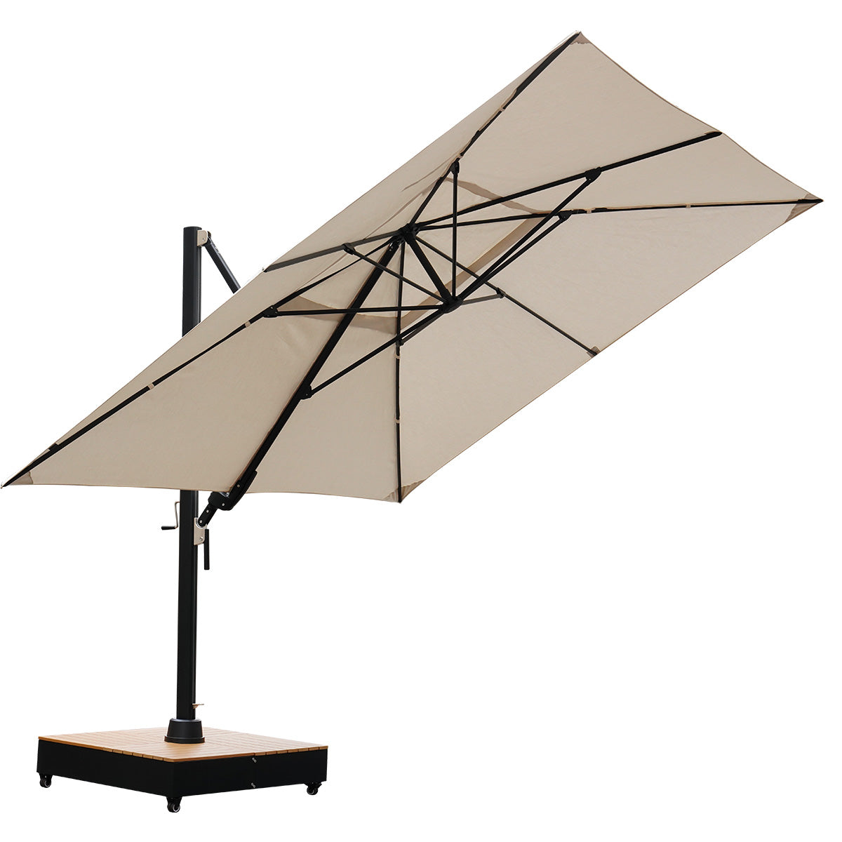 LOUNGE YARD 10x13 FT Acrylic Outdoor Cantilever Aluminum Umbrella, 5-Year-Non-Fading — product view 3