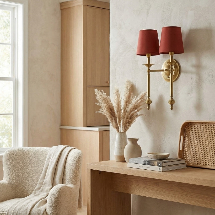 Rowan Copper Fabric Drum Wall Sconce, 1 or 2 Head — product view 6