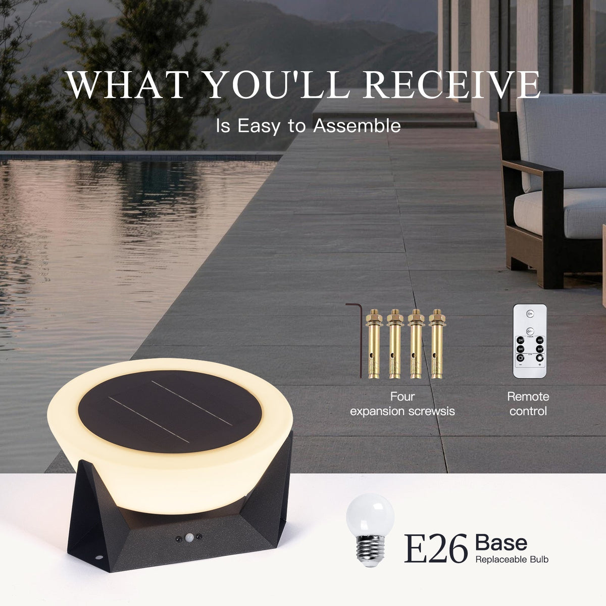 RIRZ HALO Solar Outdoor Floor Lamp LED Warm White Patio Garden Poolside — 18cm 28cm 38cm — product view 5