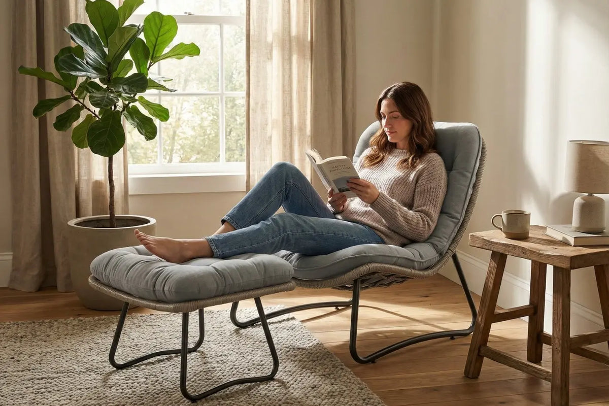 Livli™ Wicker Lounge Chair with Ottoman — product view 7