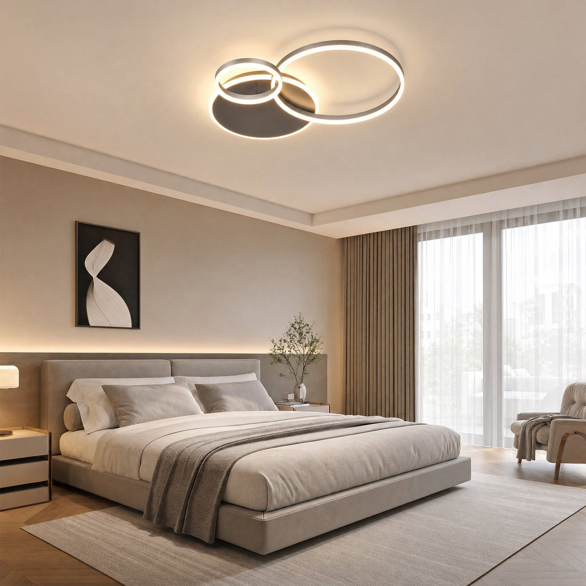 WOMO Circular LED Flush Mount Ceiling Light-WM1032 — product view 3