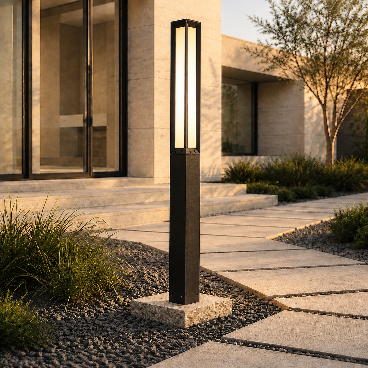 RIRZ PILLAR | Modern Wried Path Light — product view 2