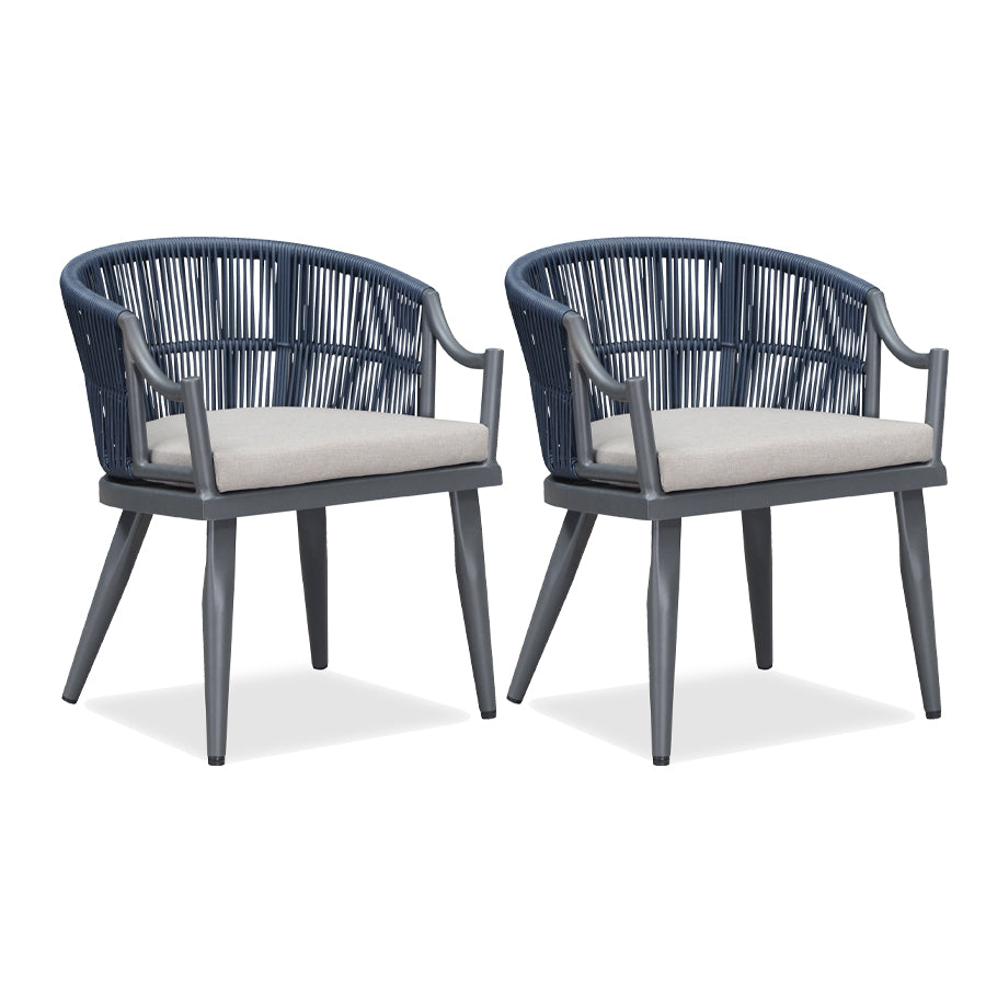 PURPLE LEAF Outdoor Dining Chairs Set of 2 Modern Furniture Chairs with Comfortable Cushions and Aluminum Frame for Outdoor, Indoor, or Kitchen — product view 2