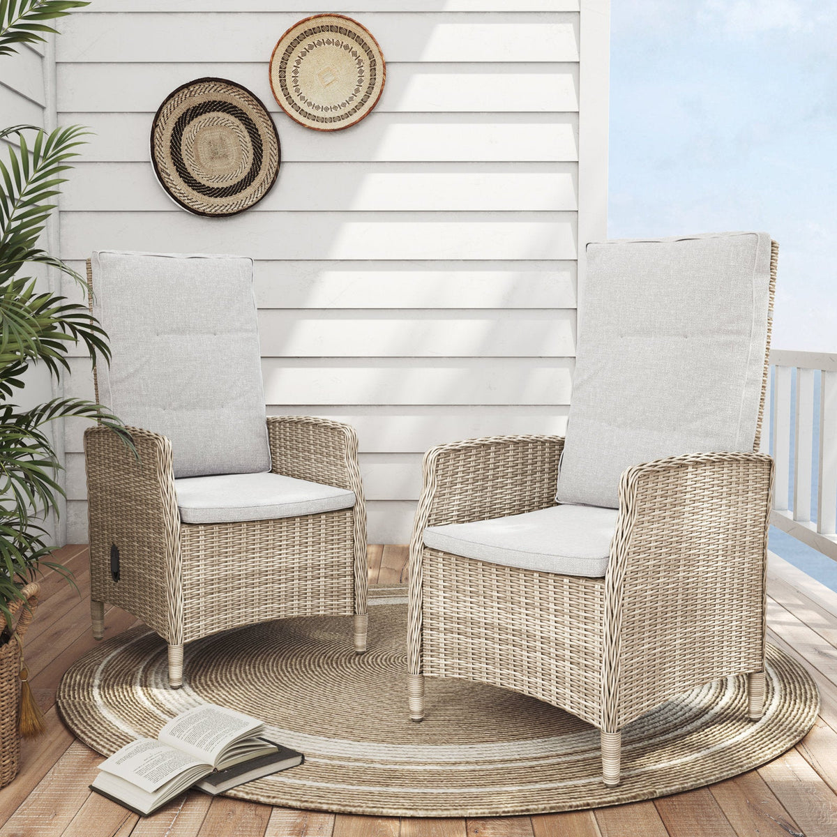 LOUNGE YARD Ryott Outdoor Recliner Chair with Sunbrella Cushion (Set of 2) — product view 1