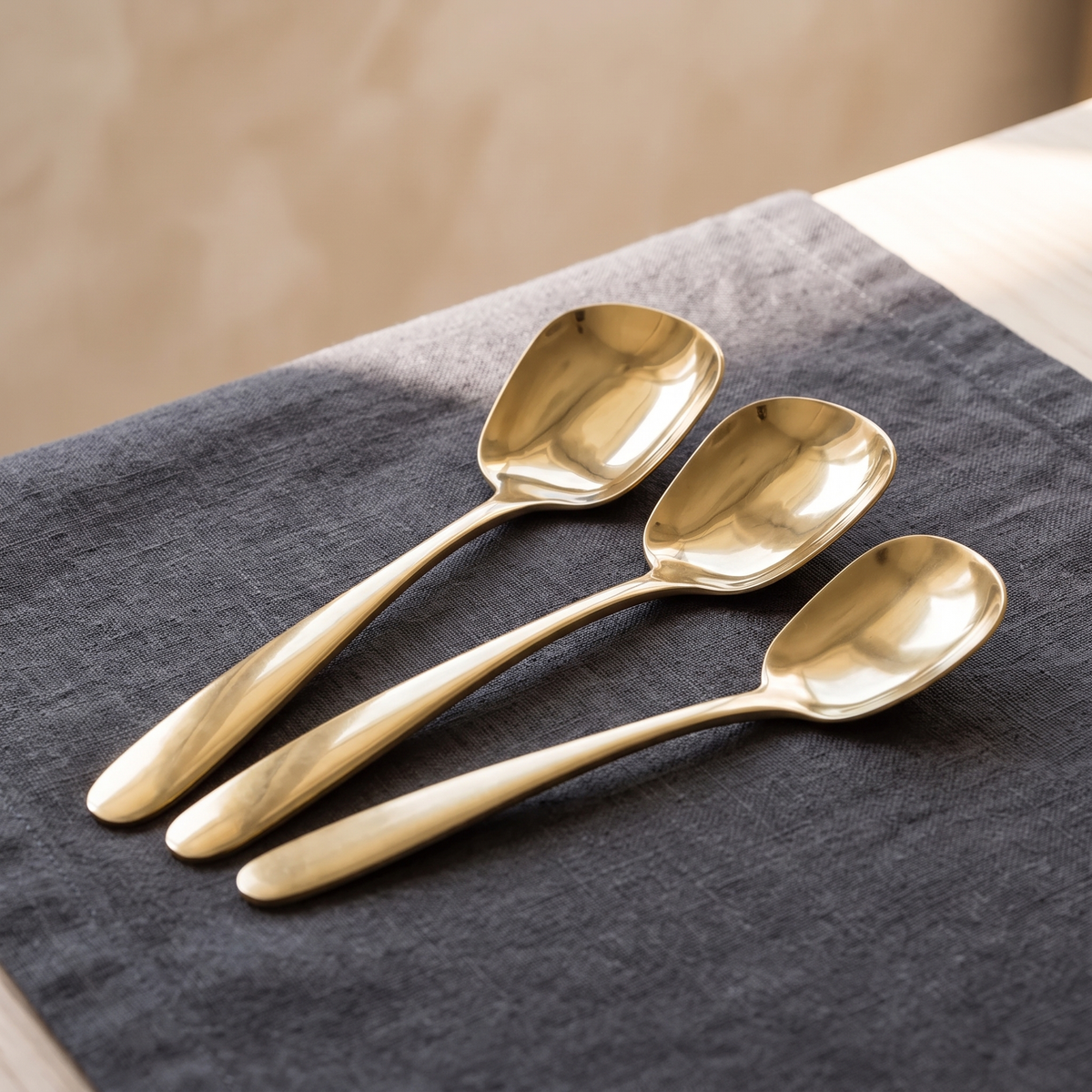 Singapore Serving Spoon Set, 3-Piece Steel — product view 3