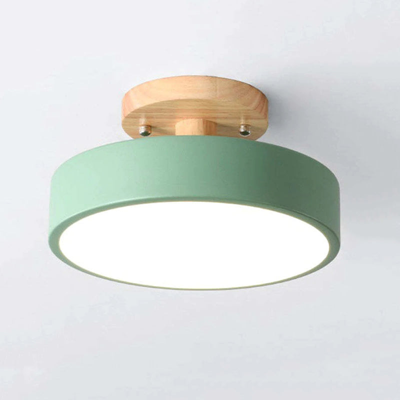 Orya Round LED Flush Mount Ceiling Light Modern Wood Colorful — product view 4