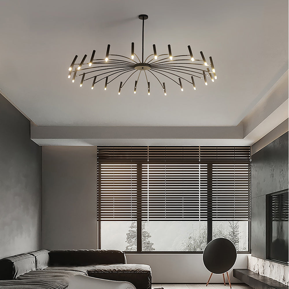 Arisha Modern Blown Linear Metal Multi-heads Chandelier — product view 3
