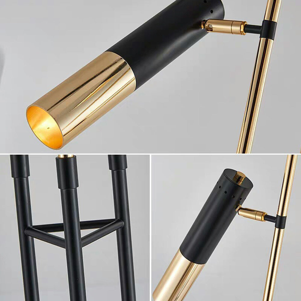 Salgado Modern Tall Metal 3 Bulb Floor Lamp, Black — product view 7